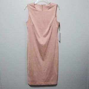 Calvin Klein Suede Sleeveless Blush Dress